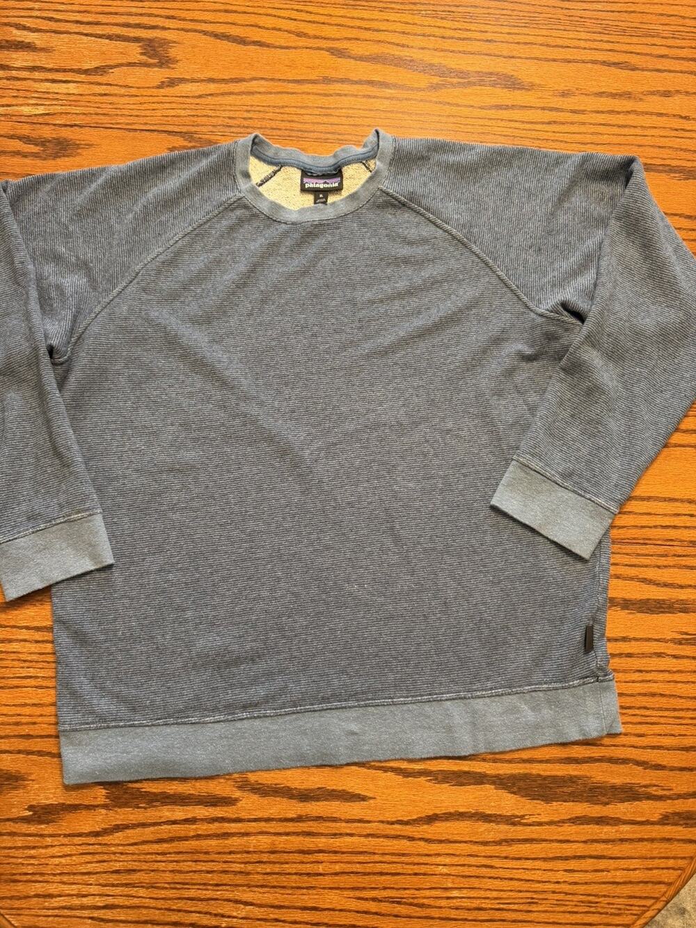 Patagonia Sweatshirt Trail Harbor Crewneck Men’s L Blue HempOrganic Cotton